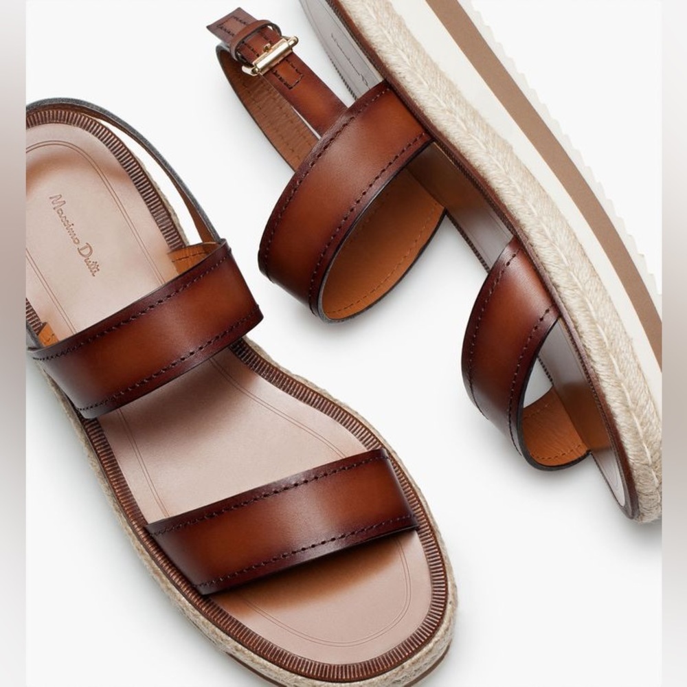 Massimo Dutti leather sandals size 10 - Picture 1 of 16
